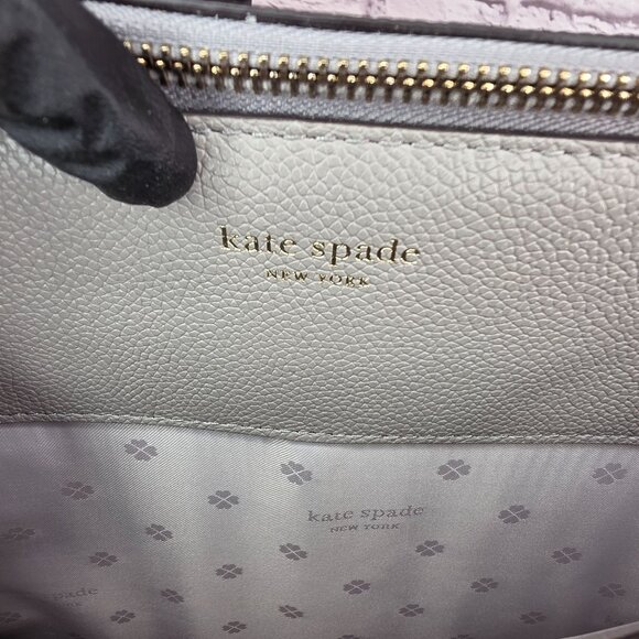 Kate Spade New York Margaux Leather Women Universal Laptop Bag True Taupe Mint - Picture 9 of 16